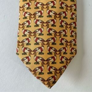 Brooks Brothers Silk Tie Yellow Mallard Duck Novelty Print Made In USA Preppy